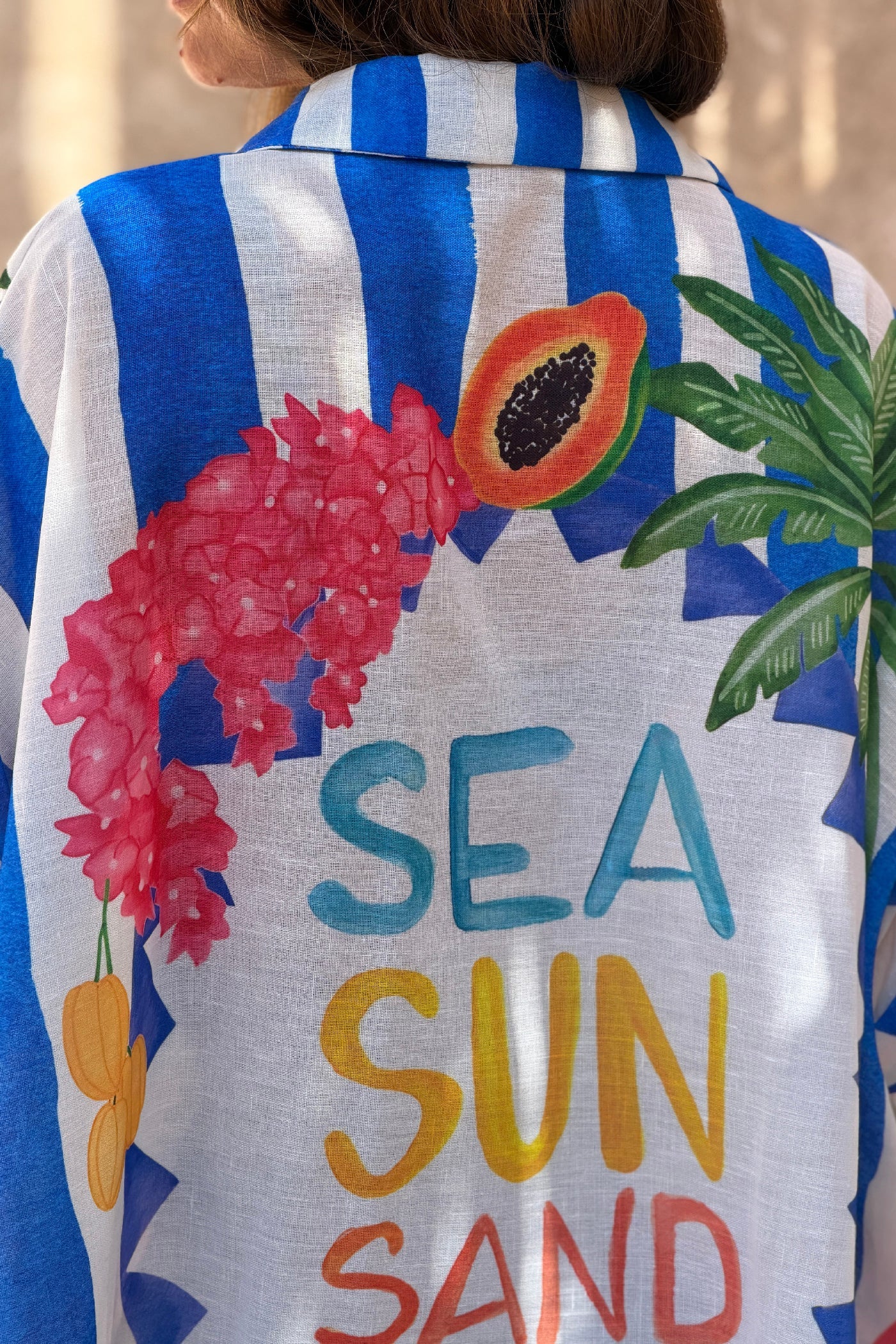 Camisa Amplia Rayas Azul Rey Sea Sun Sand