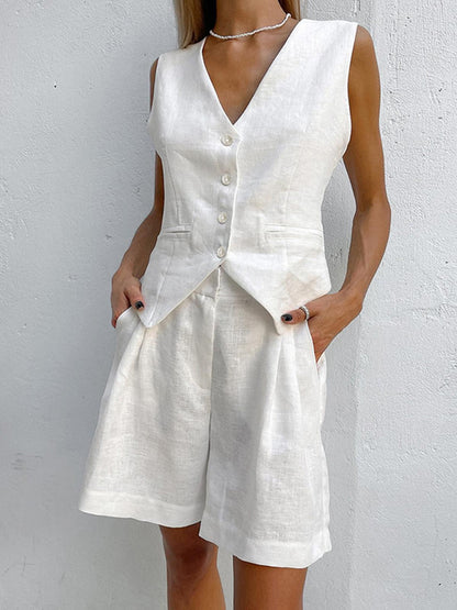 Conjunto Shorts y Top Lino Paros