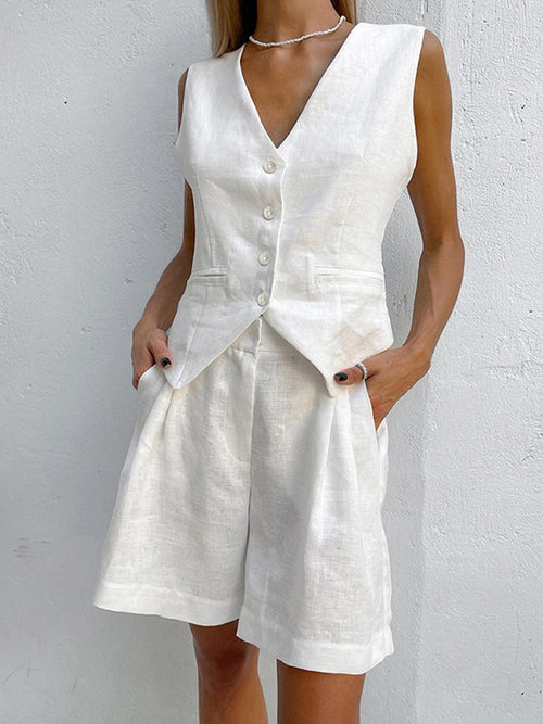 Conjunto Shorts y Top Lino Paros