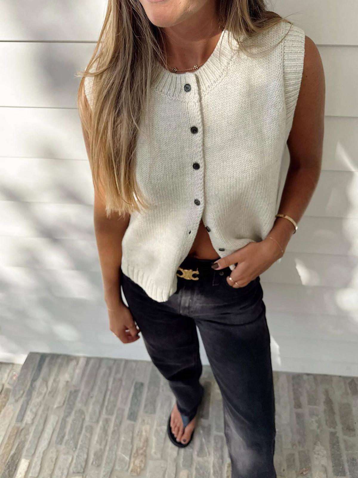 Chaleco Punto Botones Casual