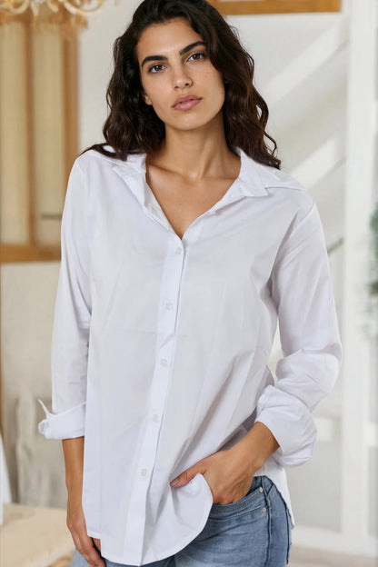 Camisa Blanca Básica Elástica