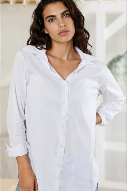 Camisa Blanca Básica Elástica