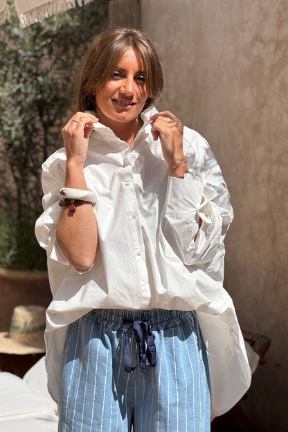Camisa Blanca Amplia Cuello Victoriano