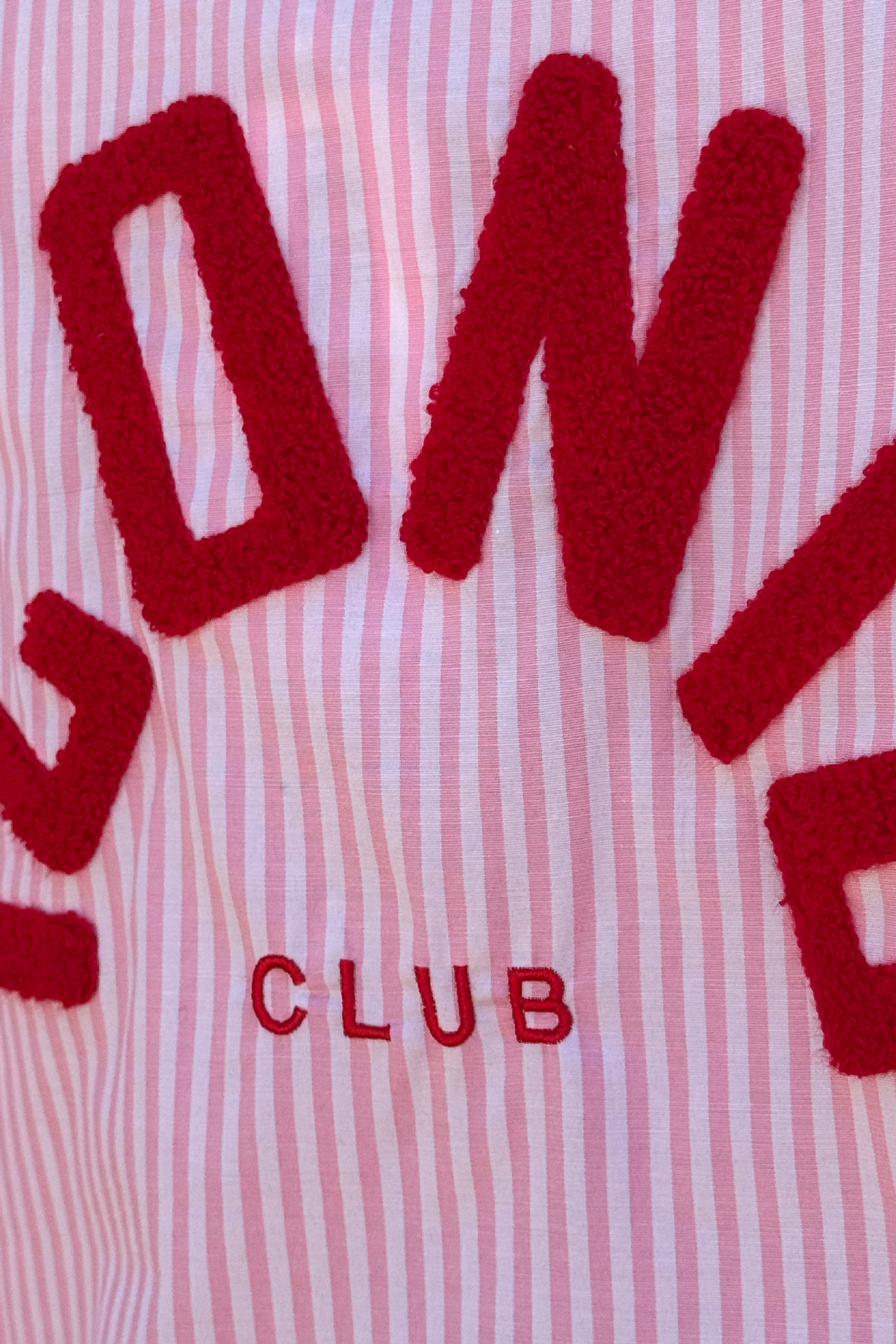 Camisa Amplia Rayas Rosa Bordado Iconic Club