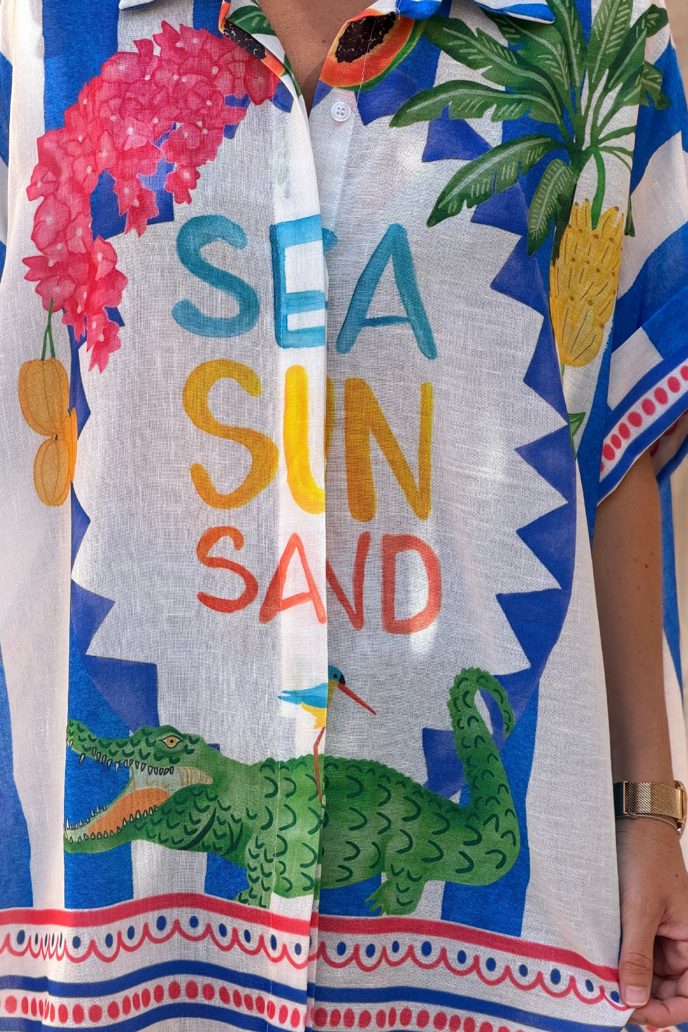 Camisa Amplia Rayas Azul Rey Sea Sun Sand
