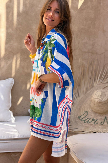 Camisa Amplia Rayas Azul Rey Sea Sun Sand