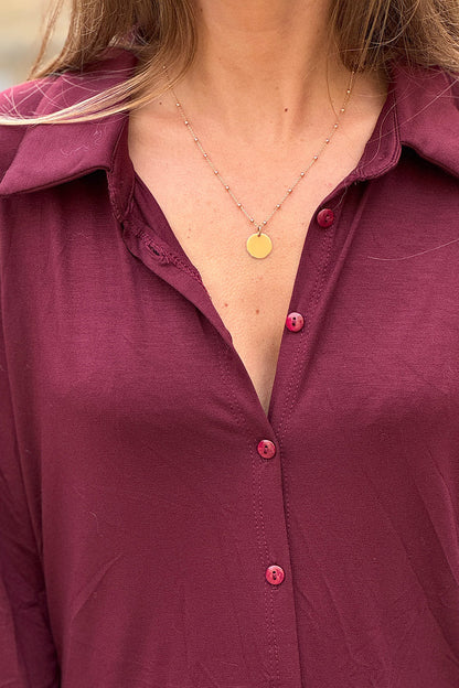 Camisa Polo Berenjena Confort y Elástica