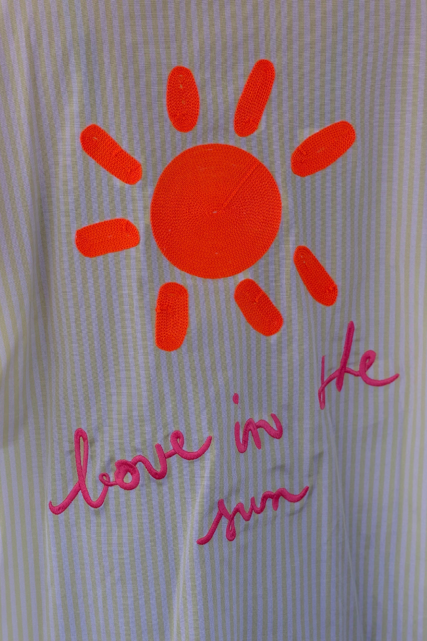 Camisa Rayas Amarillas Bordado Sol Love in the Sun