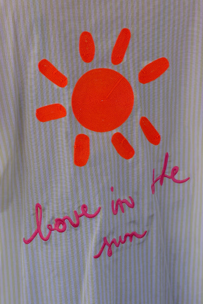 Camisa Rayas Amarillas Bordado Sol Love in the Sun