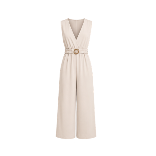 Mono Halter Escote V Beige