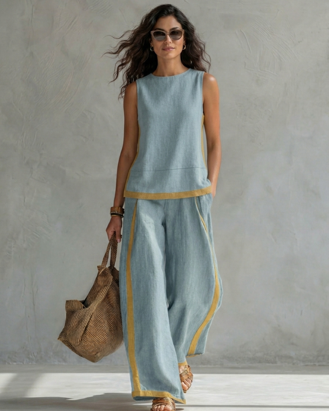 Conjunto Elegante Algodón Lino