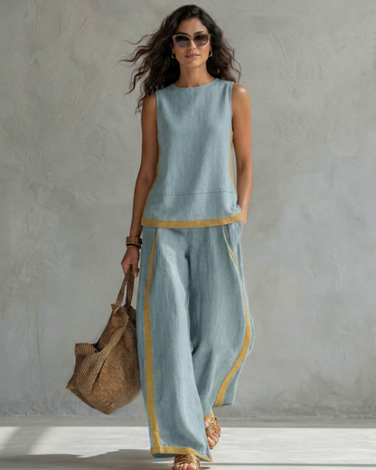 Conjunto Elegante Algodón Lino