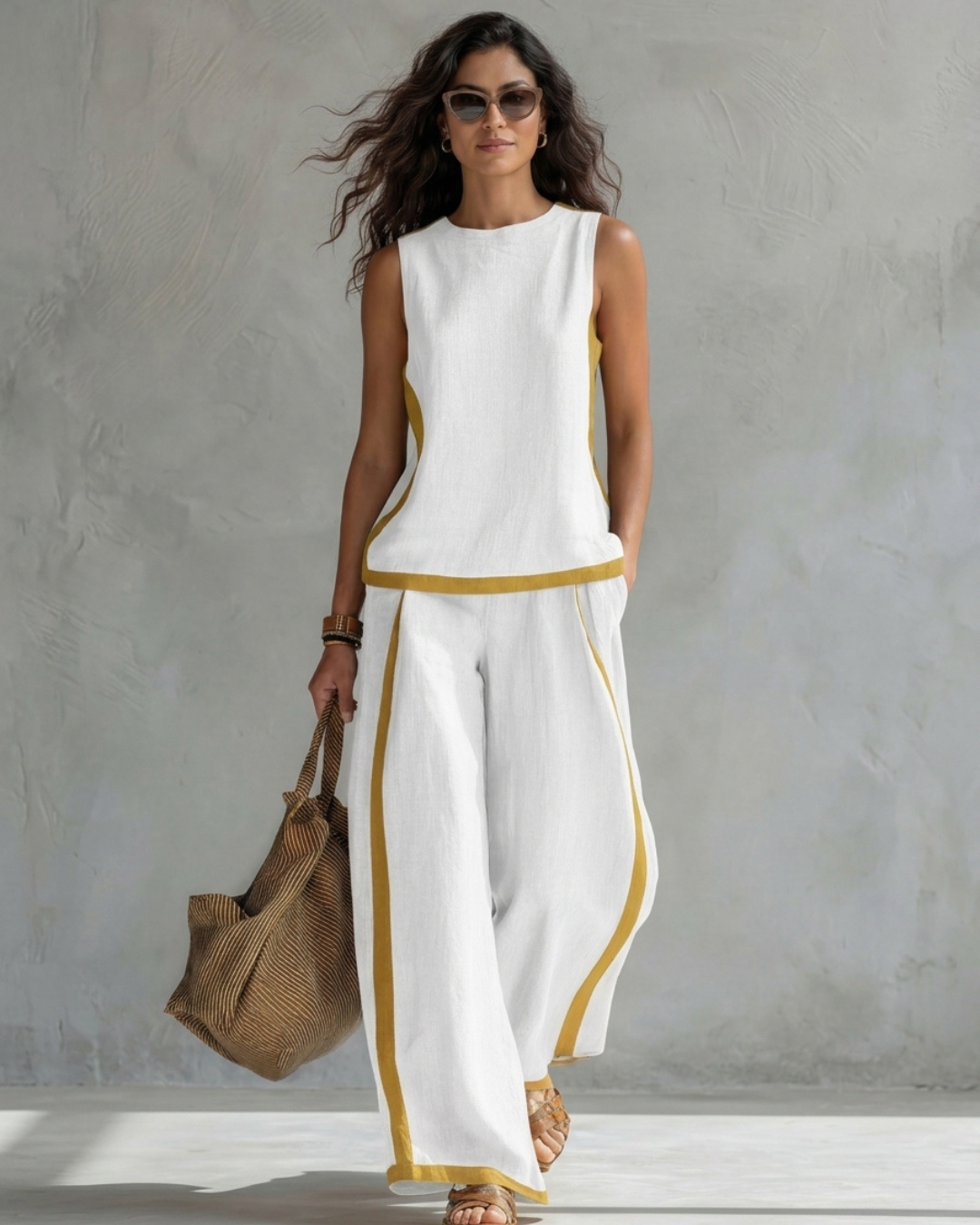 Conjunto Elegante Algodón Lino