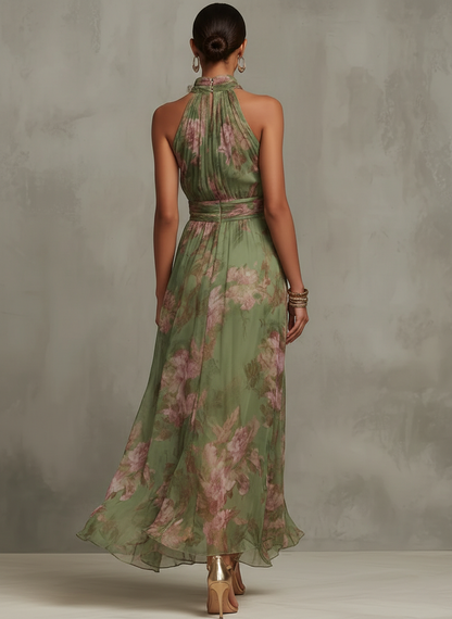 Vestido Maxi Halter Floral