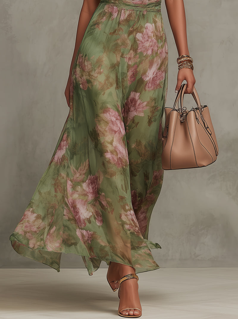 Vestido Maxi Halter Floral