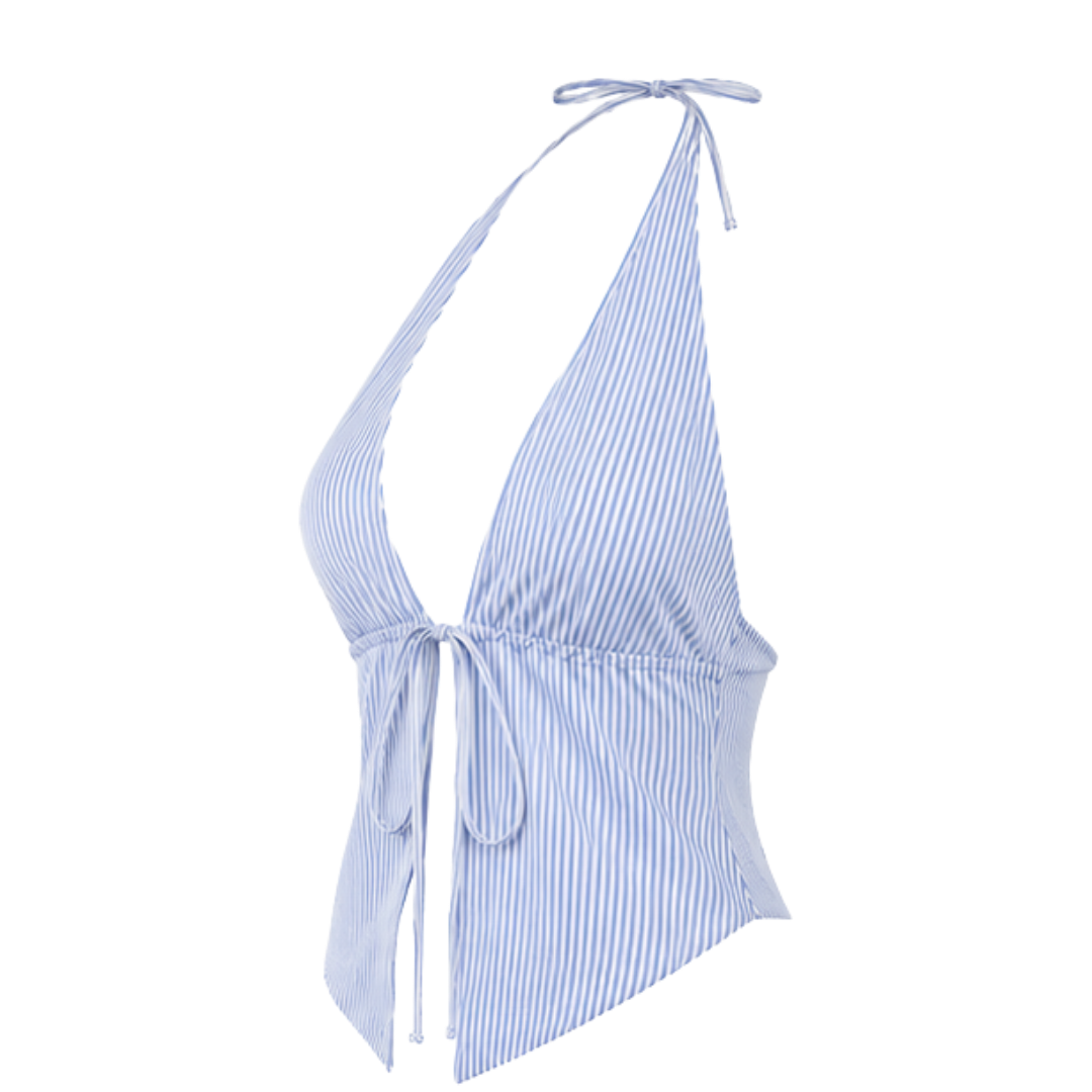 Top Halter Rayas Marineras